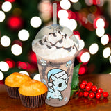 Vaso Navideño de Plástico con Tapa, Unicornio Toki Doki