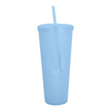 Vaso de Plástico color Azul con Popote, 1100ml