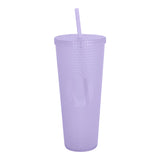 Vaso de Plástico color Morado con Popote, 1100ml