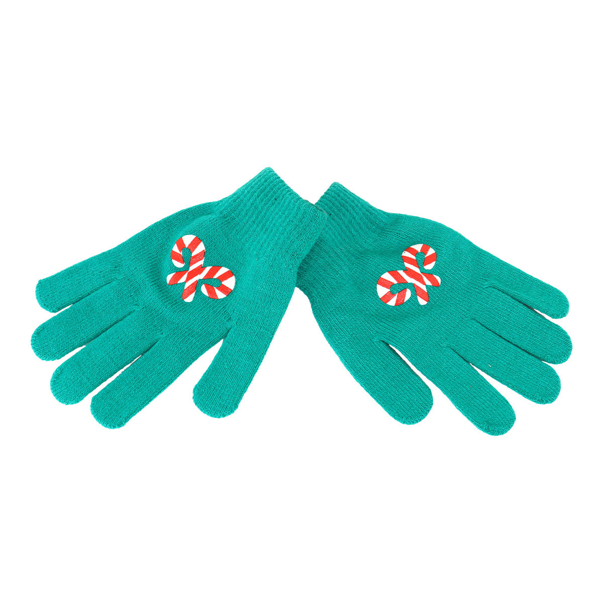 Guantes color Aqua con Estampado de Bastones de Azúcar