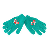 Guantes color Aqua con Estampado de Bastones de Azúcar