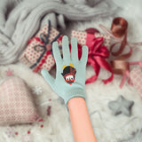 Guantes color Azul con Estampado de Pingüino