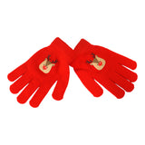 Guantes color Rojo con Estampado de Reno