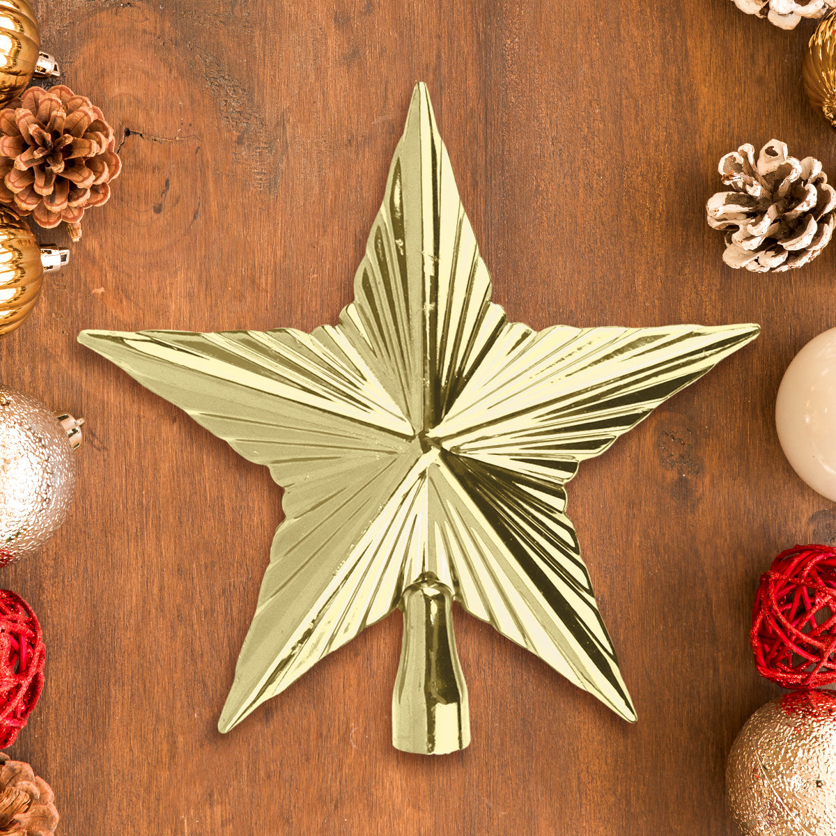 Estrella Decorativa color Oro para Punta de Árbol de Navidad