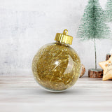 Esfera Navideña Transparente con Decoración color Oro