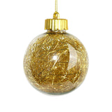 Esfera Navideña Transparente con Decoración color Oro