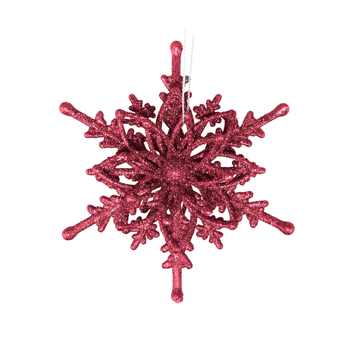 Ornamento Colgante en Forma de Copo de Nieve color Fucsia