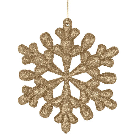 Ornamento Navideño en Forma de Copo de Nieve color Arena, 2pzas