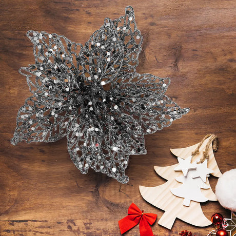Nochebuena con Diamantina color Plata