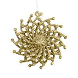 Ornamentos Navideños con Glitter, Color Oro, 6 cm