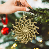 Ornamentos Navideños con Glitter, Color Oro, 6 cm
