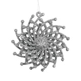 Ornamentos Navideños con Glitter, Color Plata, 6 cm