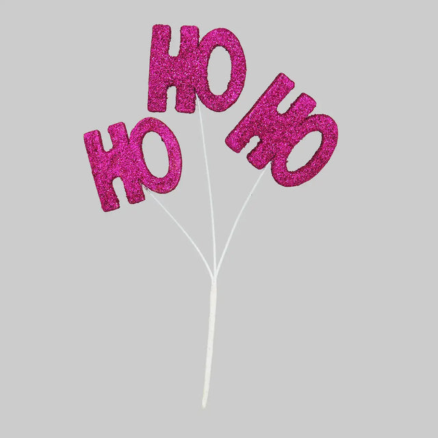 Follaje Navideño Decorativo "Ho Ho Ho" color Fucsia