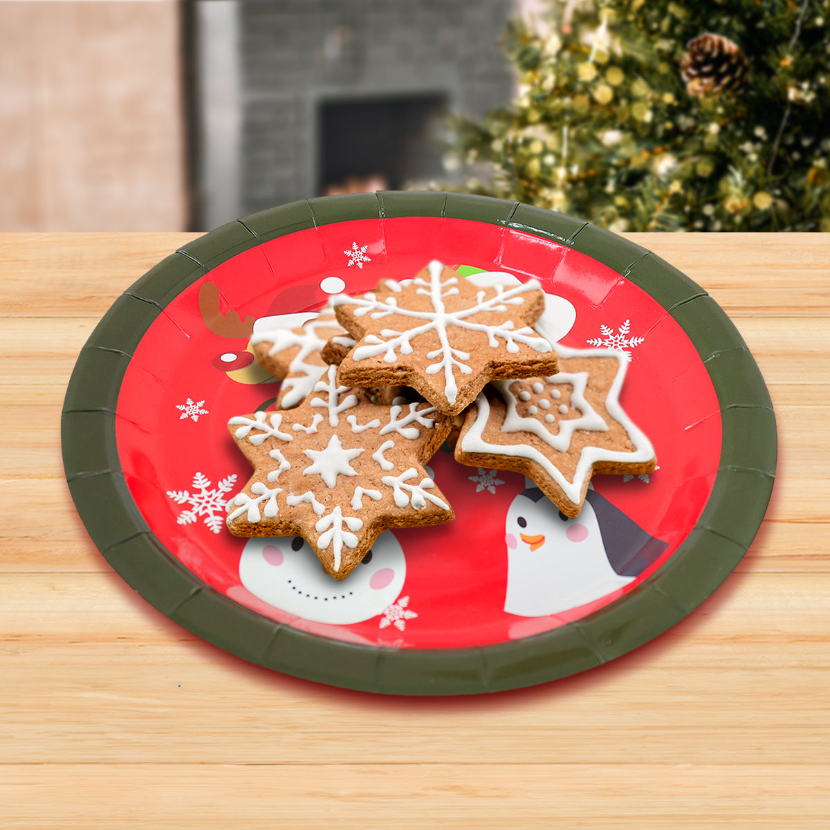Set de 10 Platos de Cartón "Merry Christmas"