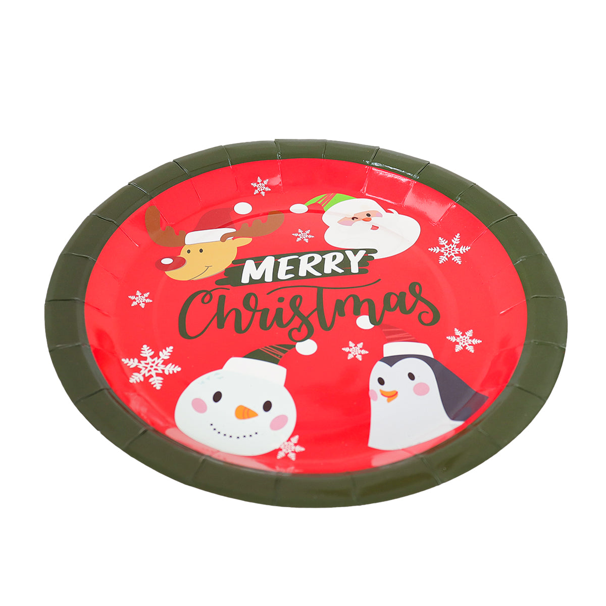 Set de 10 Platos de Cartón "Merry Christmas"