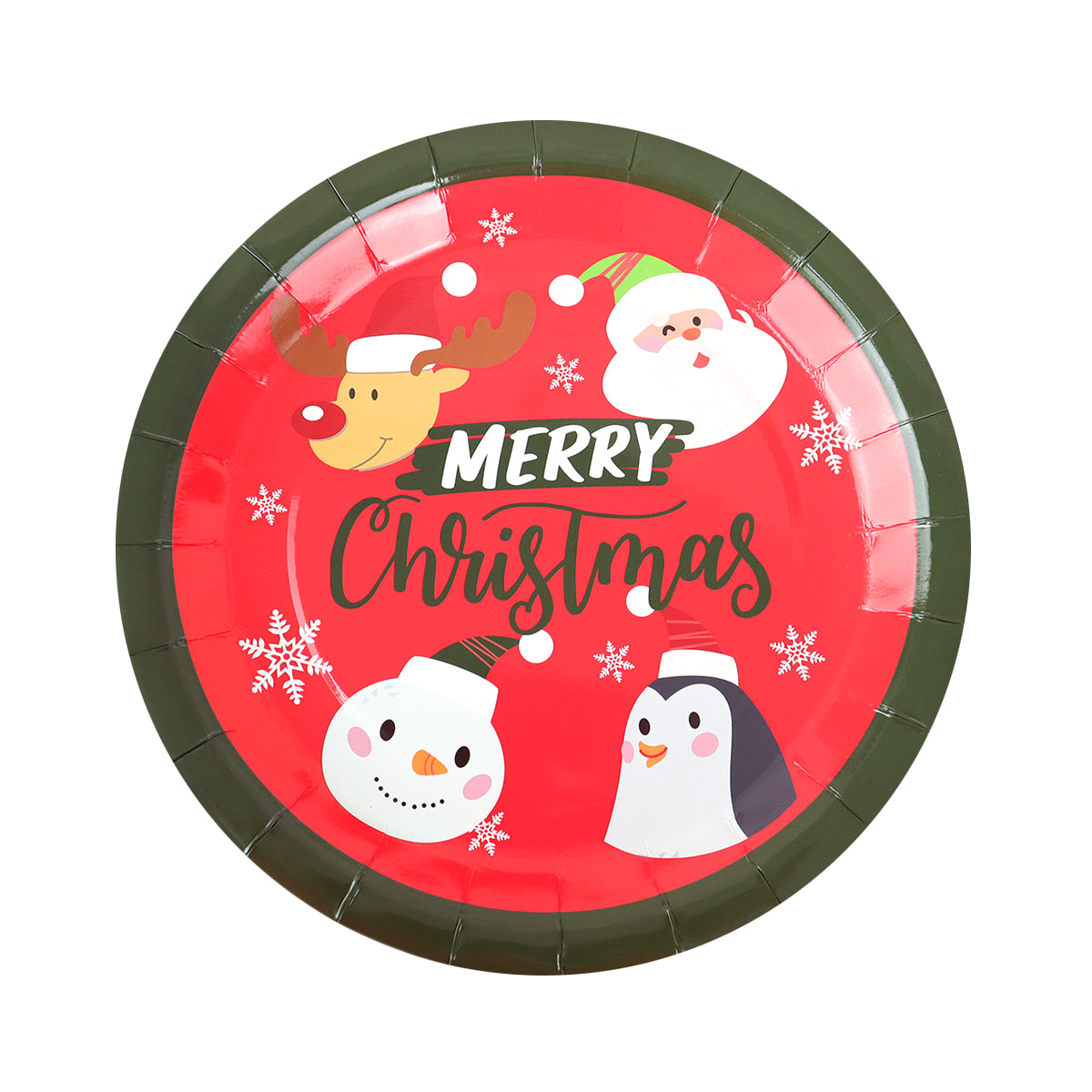 Set de 10 Platos de Cartón "Merry Christmas"