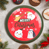 Set de 10 Platos de Cartón "Merry Christmas"