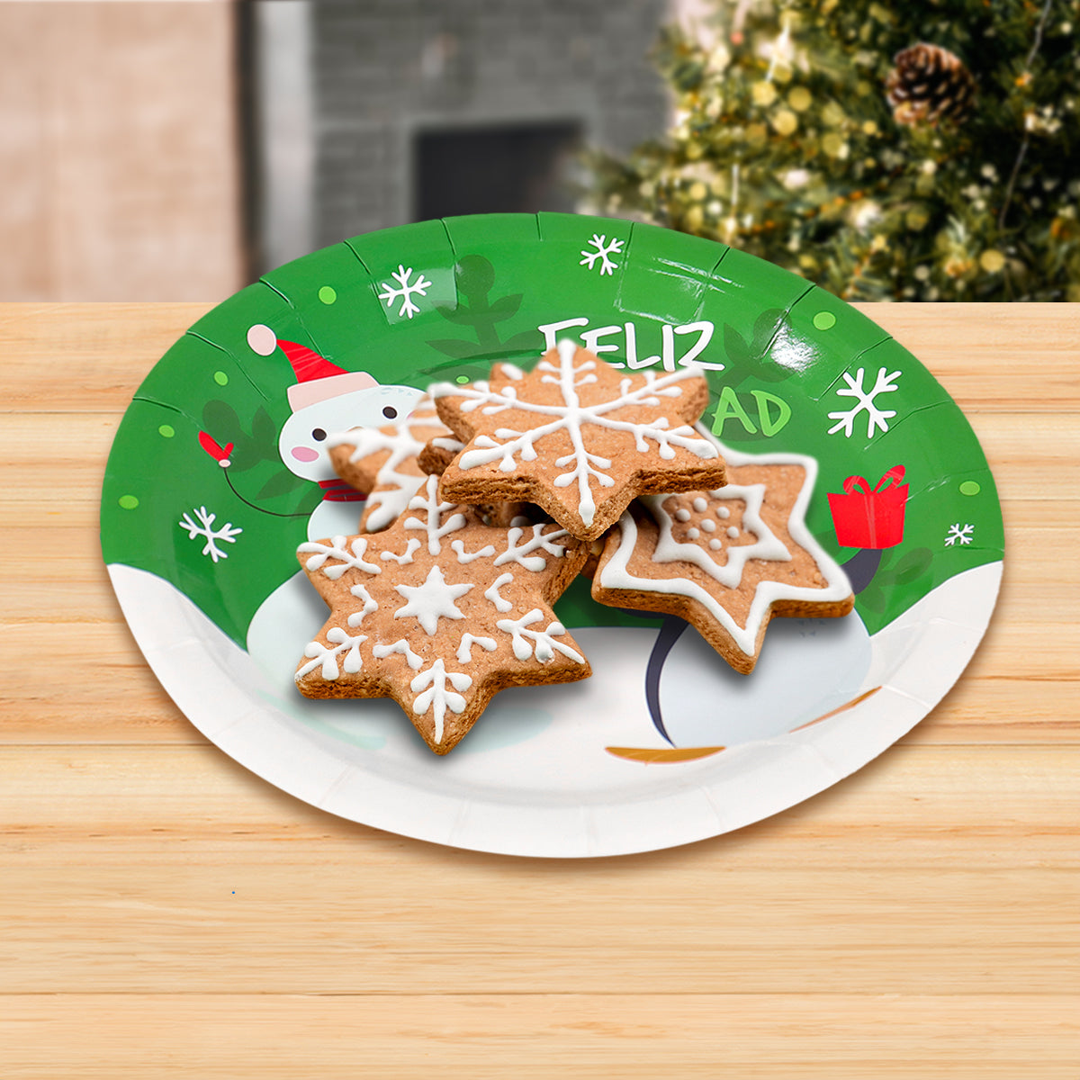 Set de 10 Platos de Cartón "Feliz Navidad"