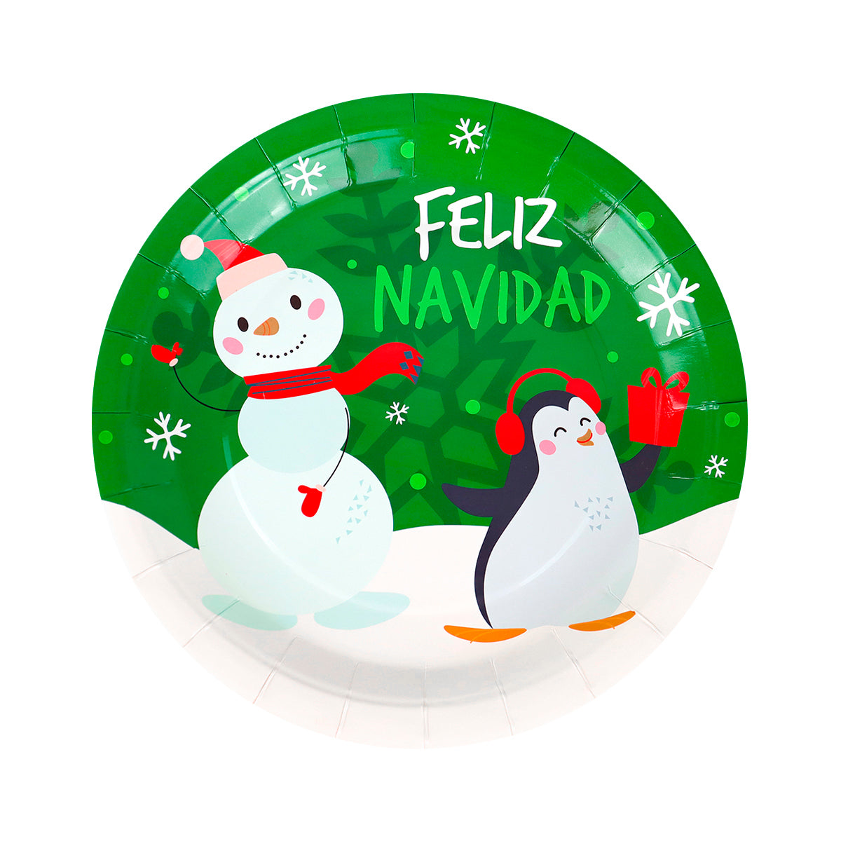 Set de 10 Platos de Cartón "Feliz Navidad"