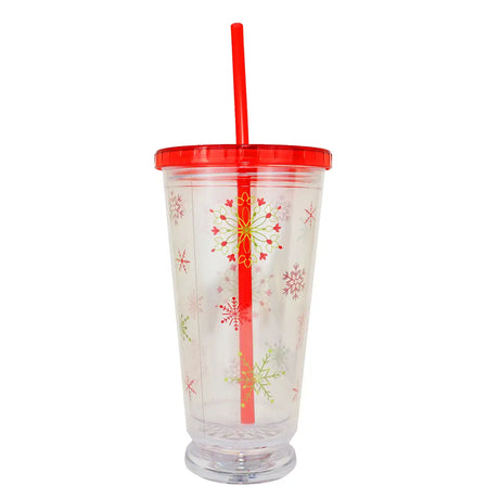 Vaso de Plástico con Diseño de Copo de Nieve