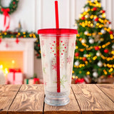 Vaso de Plástico con Diseño de Copo de Nieve