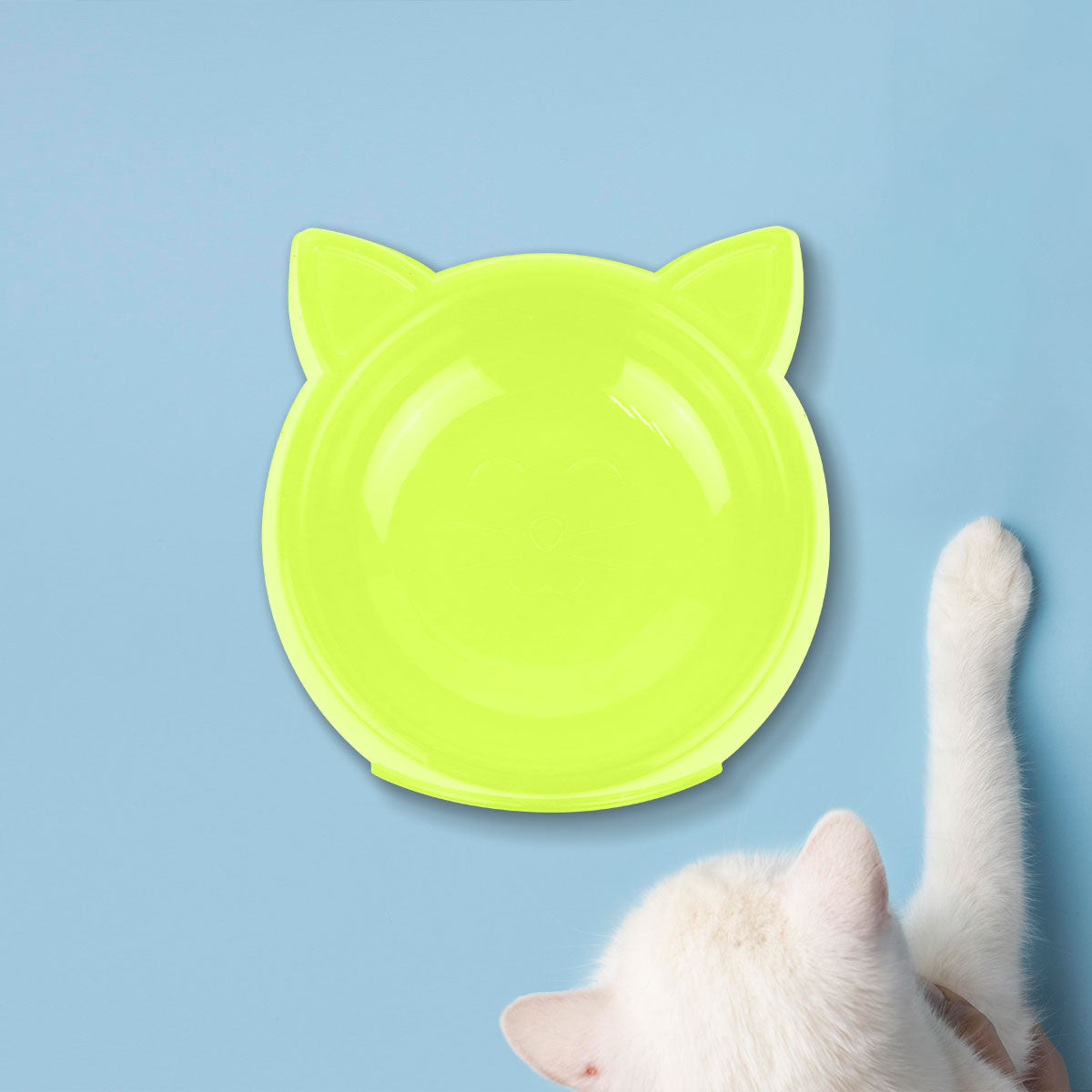 Plato de Plástico con Diseño de Gatito color Verde