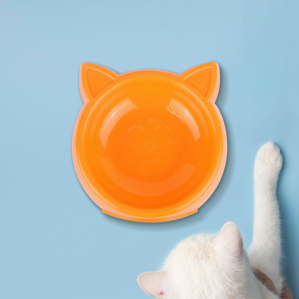 Plato de Plástico con Diseño de Gatito color Naranja