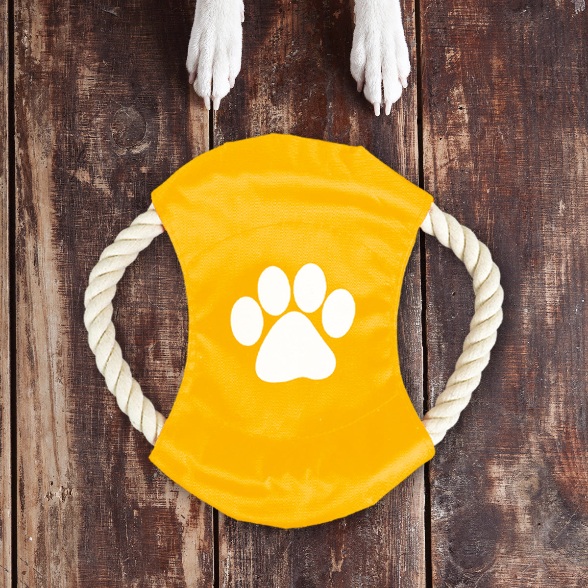 Frisbee de Cuerda para Perro, color Amarillo