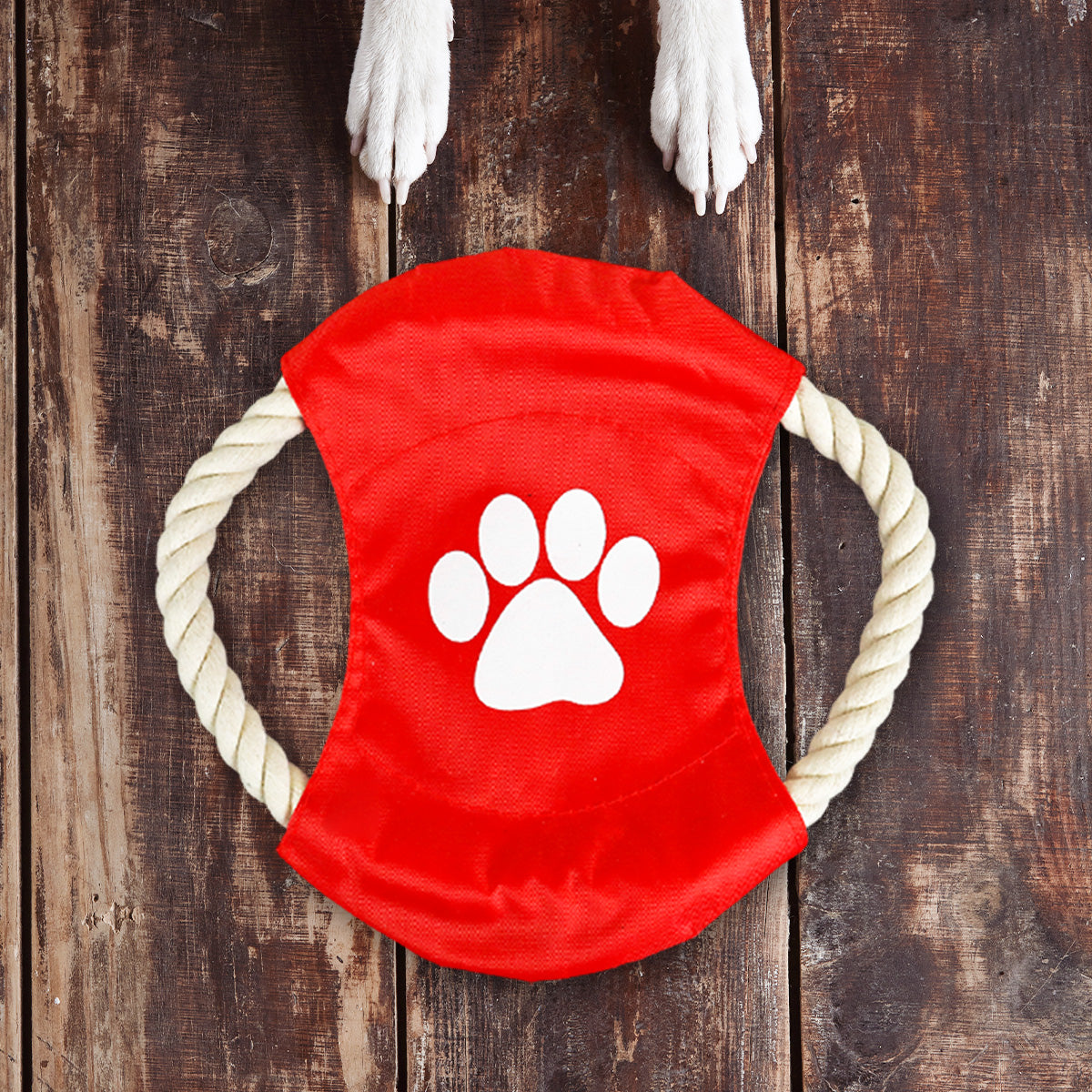 Frisbee de Cuerda para Perro, color Rojo