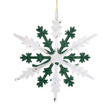 Copo de Nieve, Plástico y Glitter, Color Verde, 16 cm
