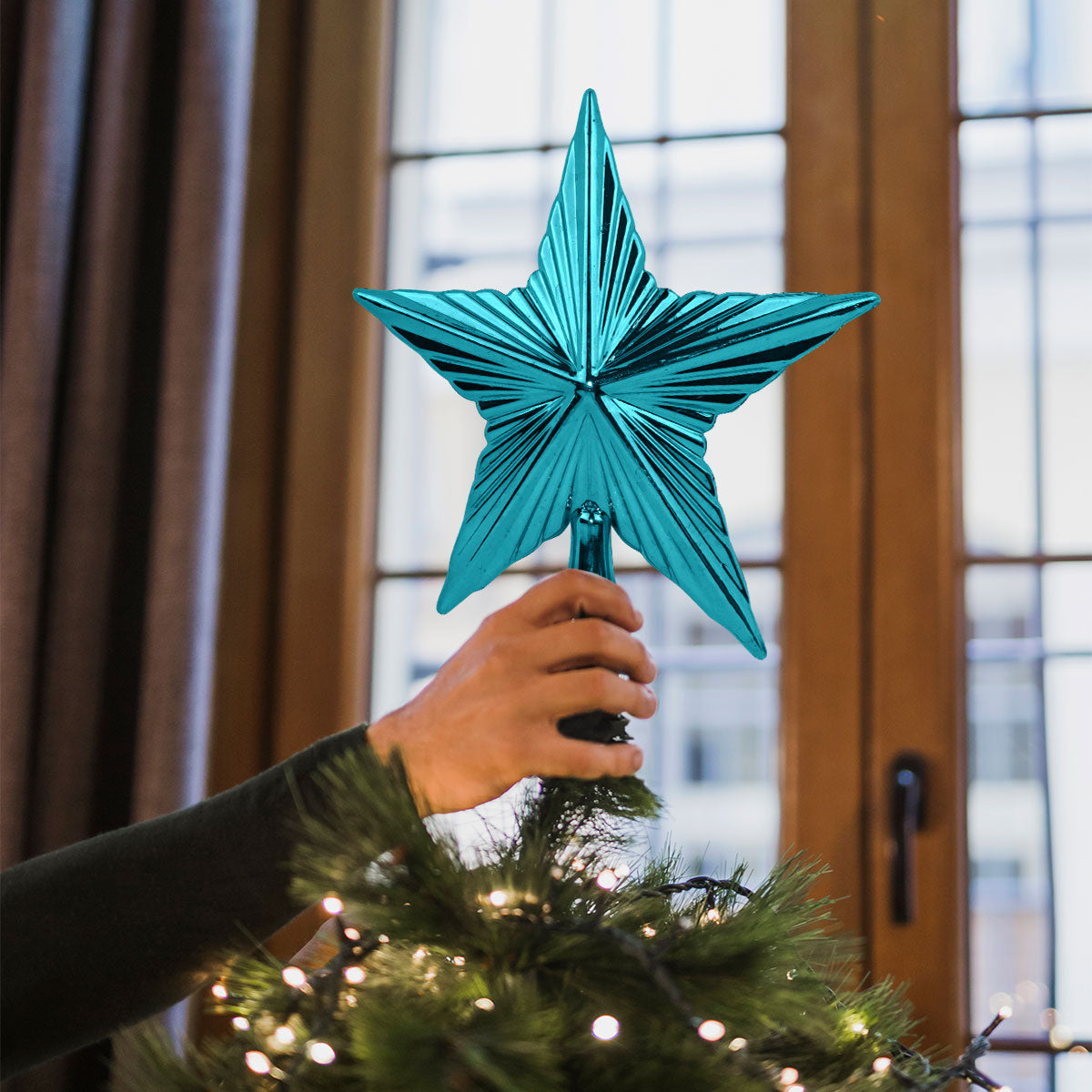 Estrella Decorativa para Punta de Árbol de Navidad, color Azul