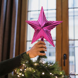 Estrella Decorativa para Punta de Árbol de Navidad, color Fucsia