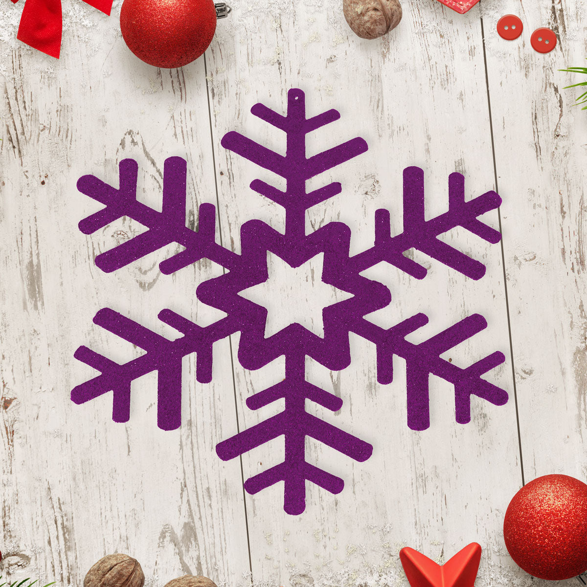 Copo de Nieve Jumbo, Glitter, Color Morado
