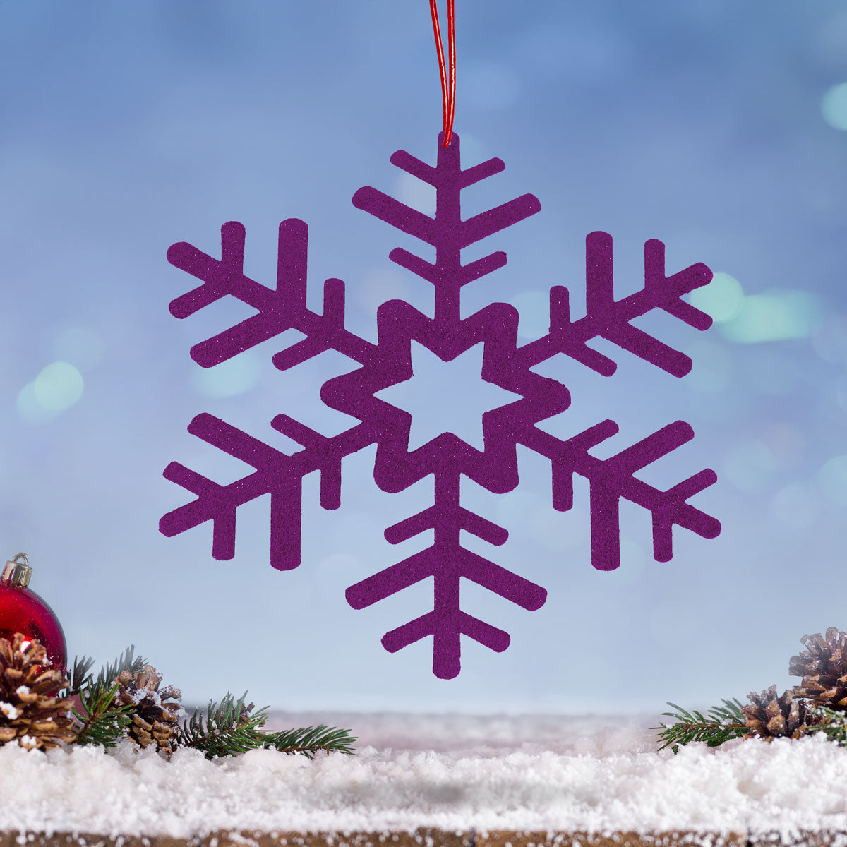 Copo de Nieve Jumbo, Glitter, Color Morado