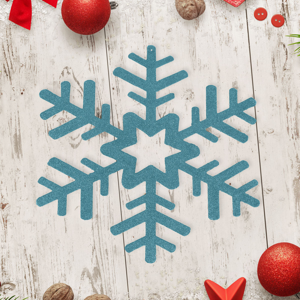 Copo de Nieve Jumbo, Glitter, Color Azul