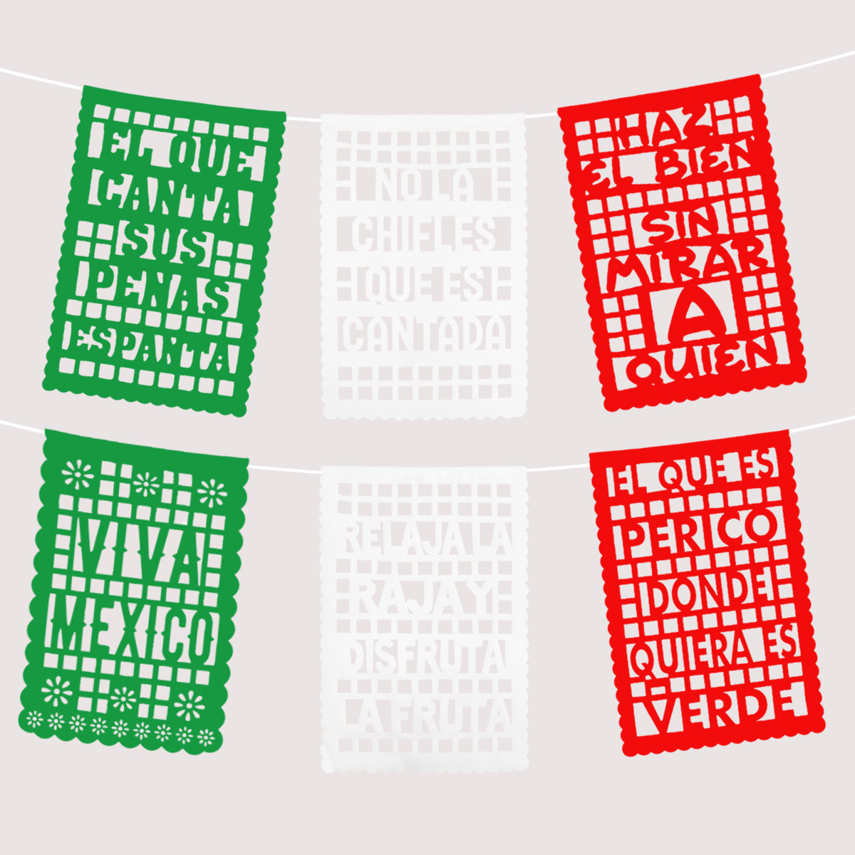 Papel Picado para Fiestas Patrias, Frases