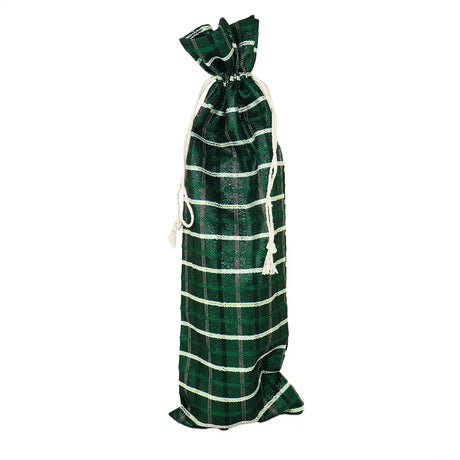 Bolsa Navideña de Yute color Verde para Botellas