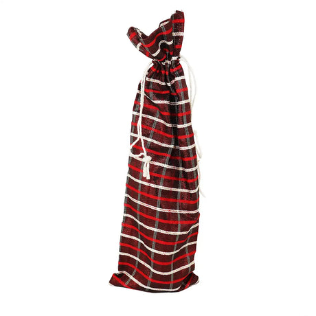 Bolsa Navideña de Yute color Rojo para Botellas