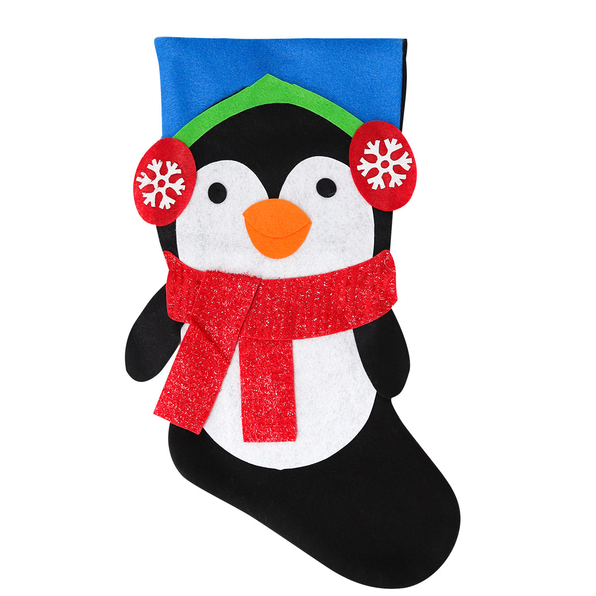 Bota Navideña Pingüino con Bufanda