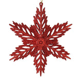 Ornamento con Diseño de Copo de Nieve color Rojo