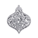 Esfera Ornamento Navideño con Glitter, Color Plata, 17 cm