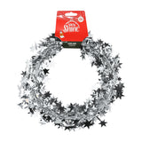 Guirnalda Navideña de Tinsel Brillante color Plata, 7.5m