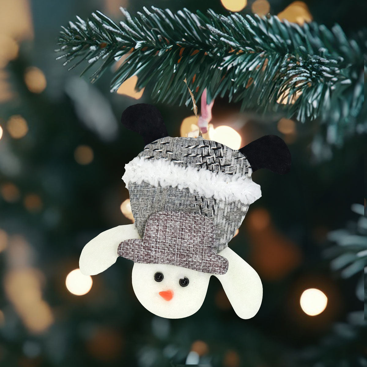Ornamento Navideño en Forma de Muñeco de Nieve Acostado