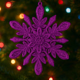 Copo de Nieve Decorativo color Fucsia, 2pzas