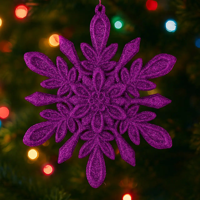 Copo de Nieve Decorativo color Fucsia, 2pzas