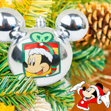 Esfera Navideña color Plata con Diseño de Mickey Mouse