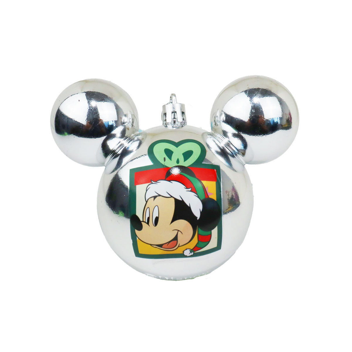 Esfera Navideña color Plata con Diseño de Mickey Mouse