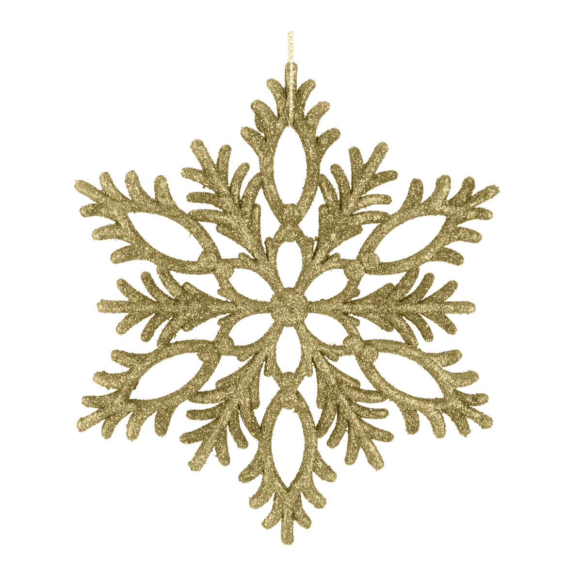 Copo de Nieve, Ornamento Navideño con Glitter, Color Dorado