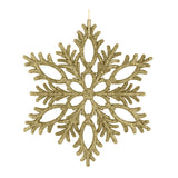 Copo de Nieve, Ornamento Navideño con Glitter, Color Dorado