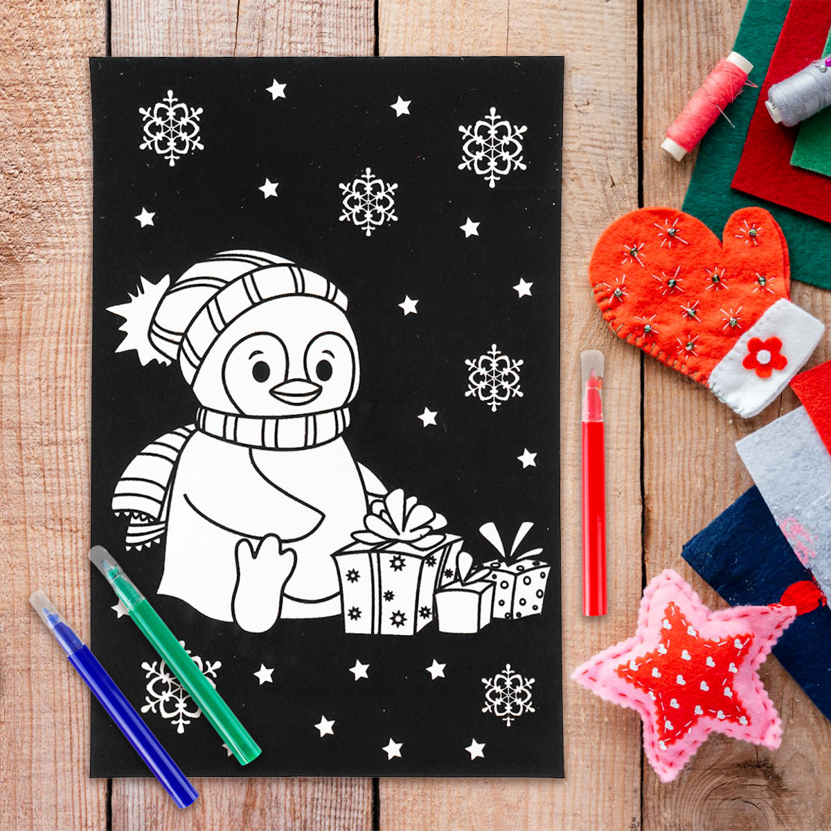 Kit de Colorear Navideño, Pinguino